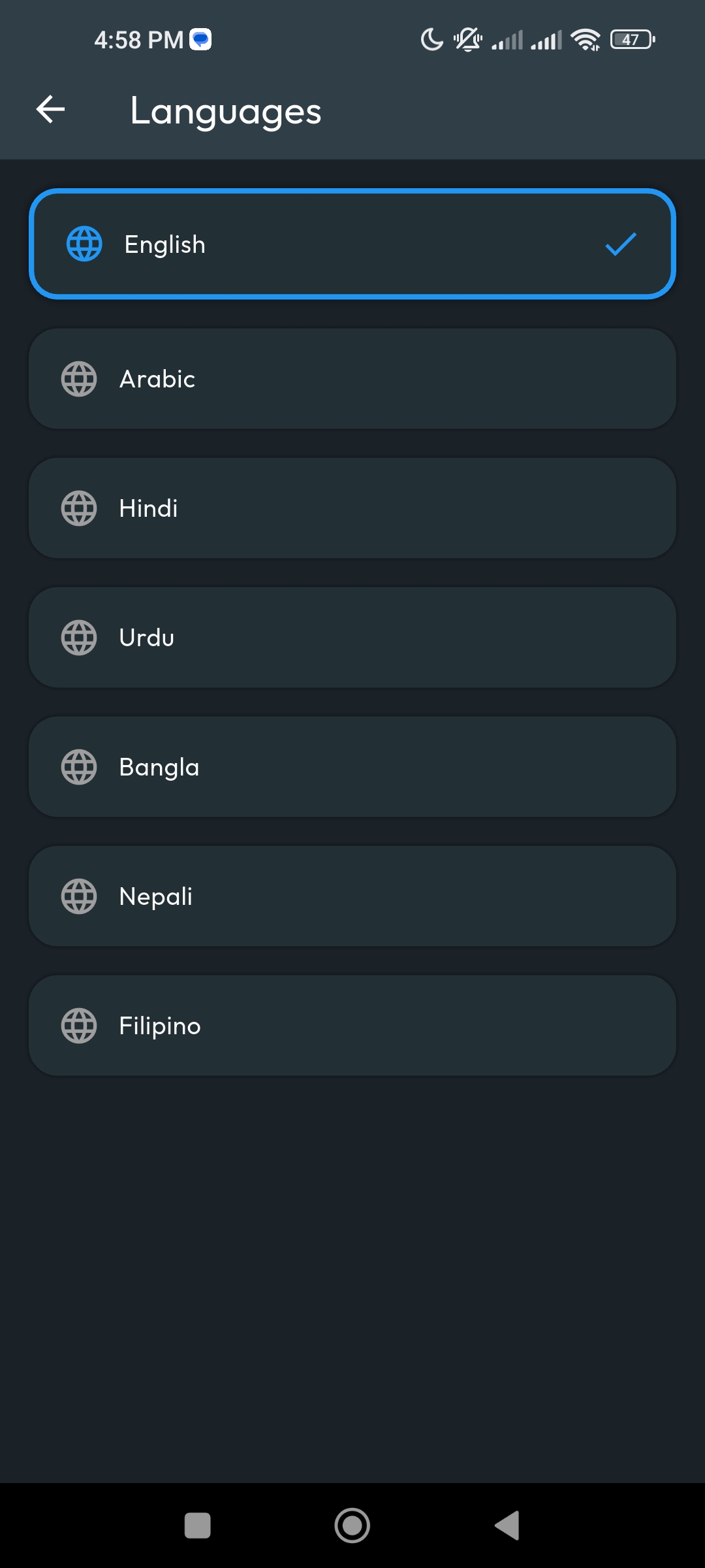 RateOp mobile app screen 14